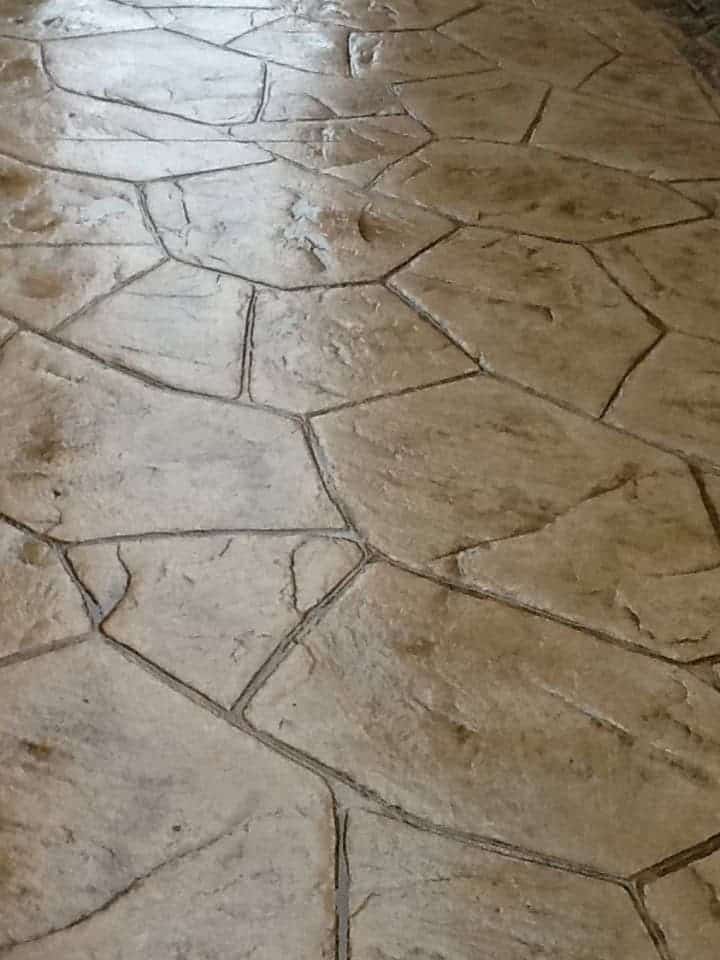 Stamped concrete stonework patio in McKinney, Texas