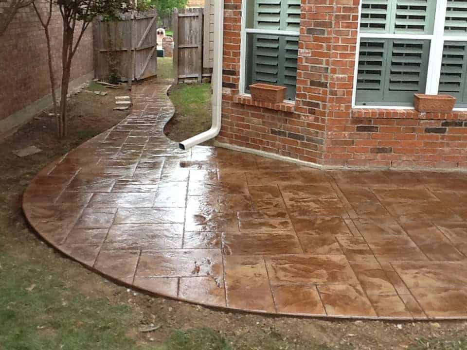 Stamped concrete patio and leadwalk in Allen, Texas