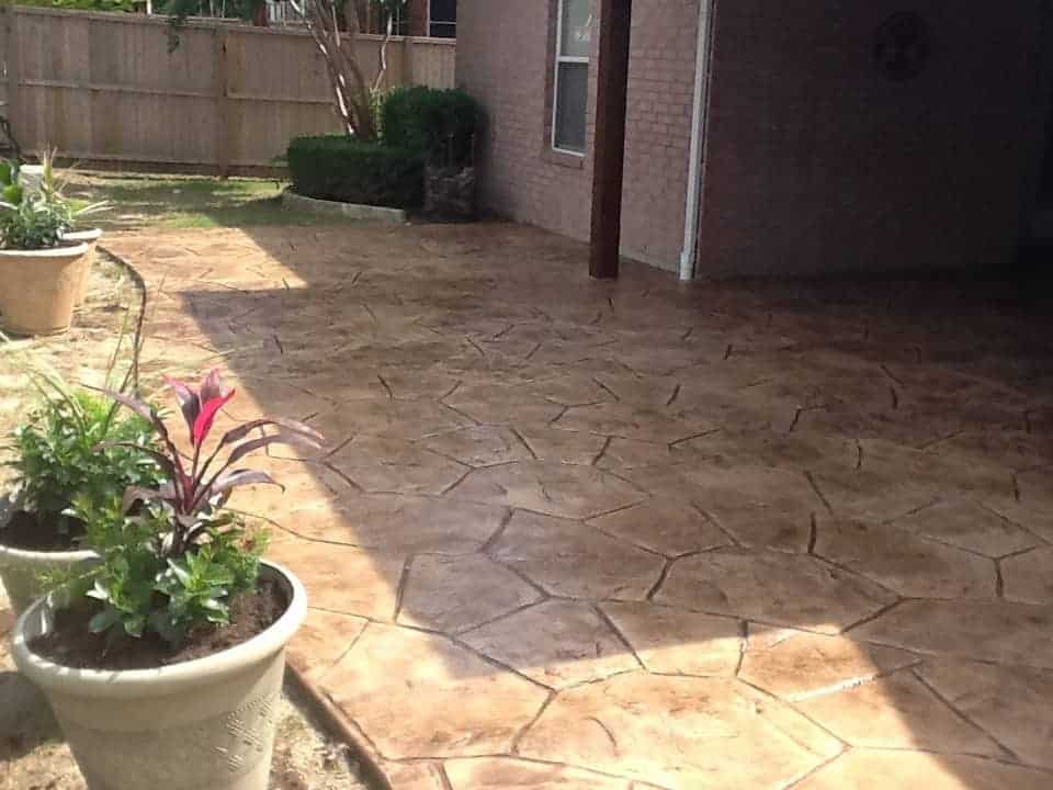 Stamped concrete patio in Collin County, Texas