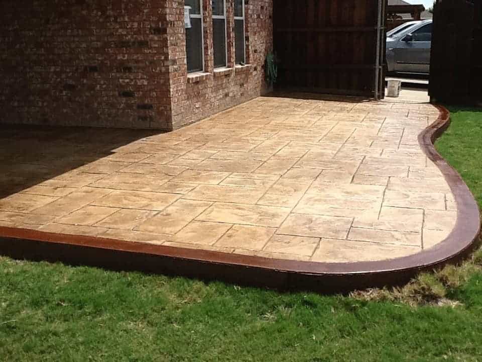 Stamped concrete patio overlay with color seal
