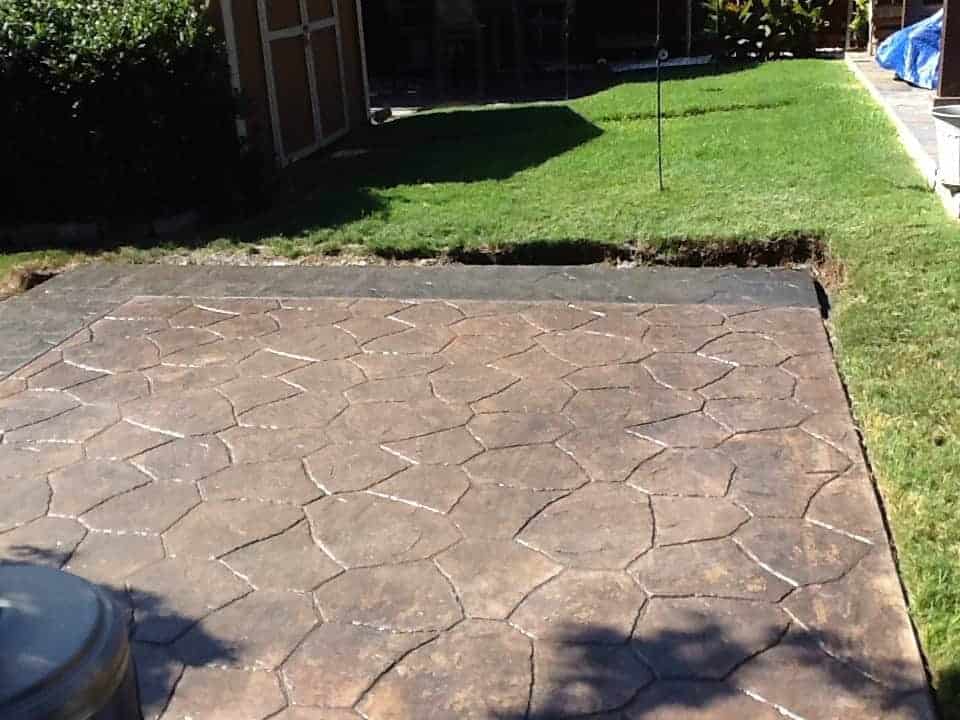 Colored stamped concrete patio in Collin County, Texas