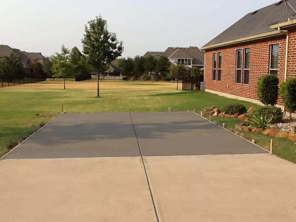 New concrete driveway extension in Allen, Texas