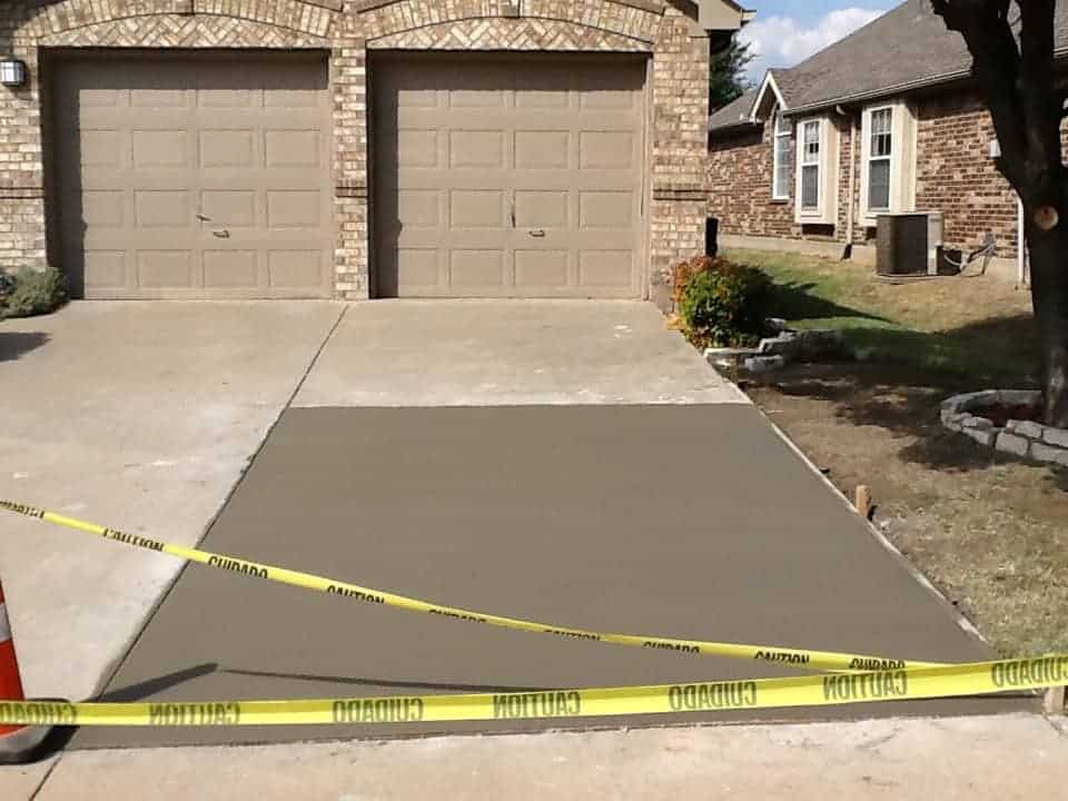 New concrete driveway installation in McKinney, Texas