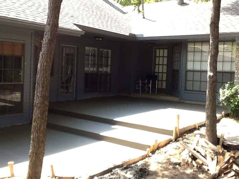 Concrete patio with stepped areas in McKinney, Texas