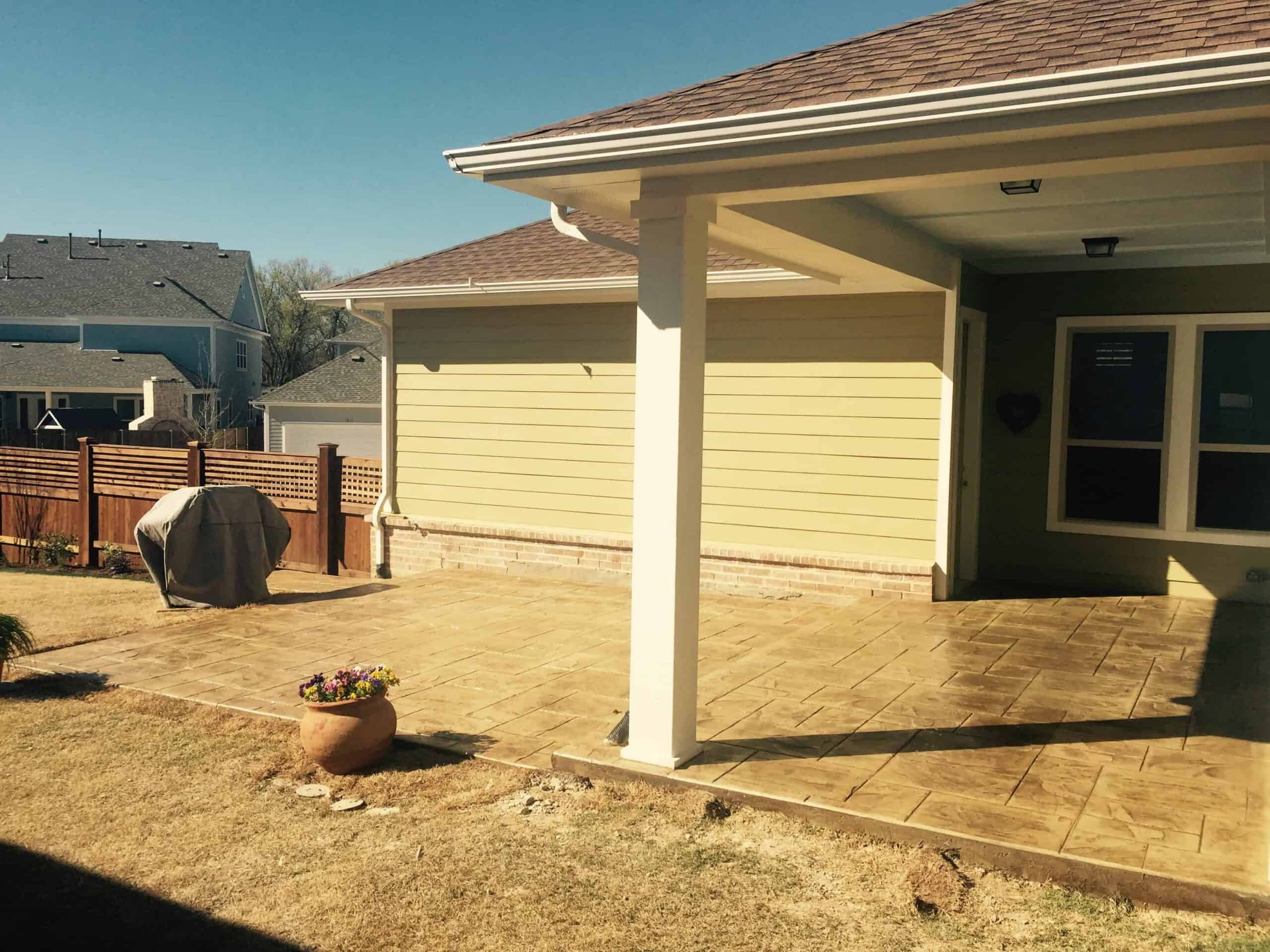 Stamped concrete patio in McKinney, Texas
