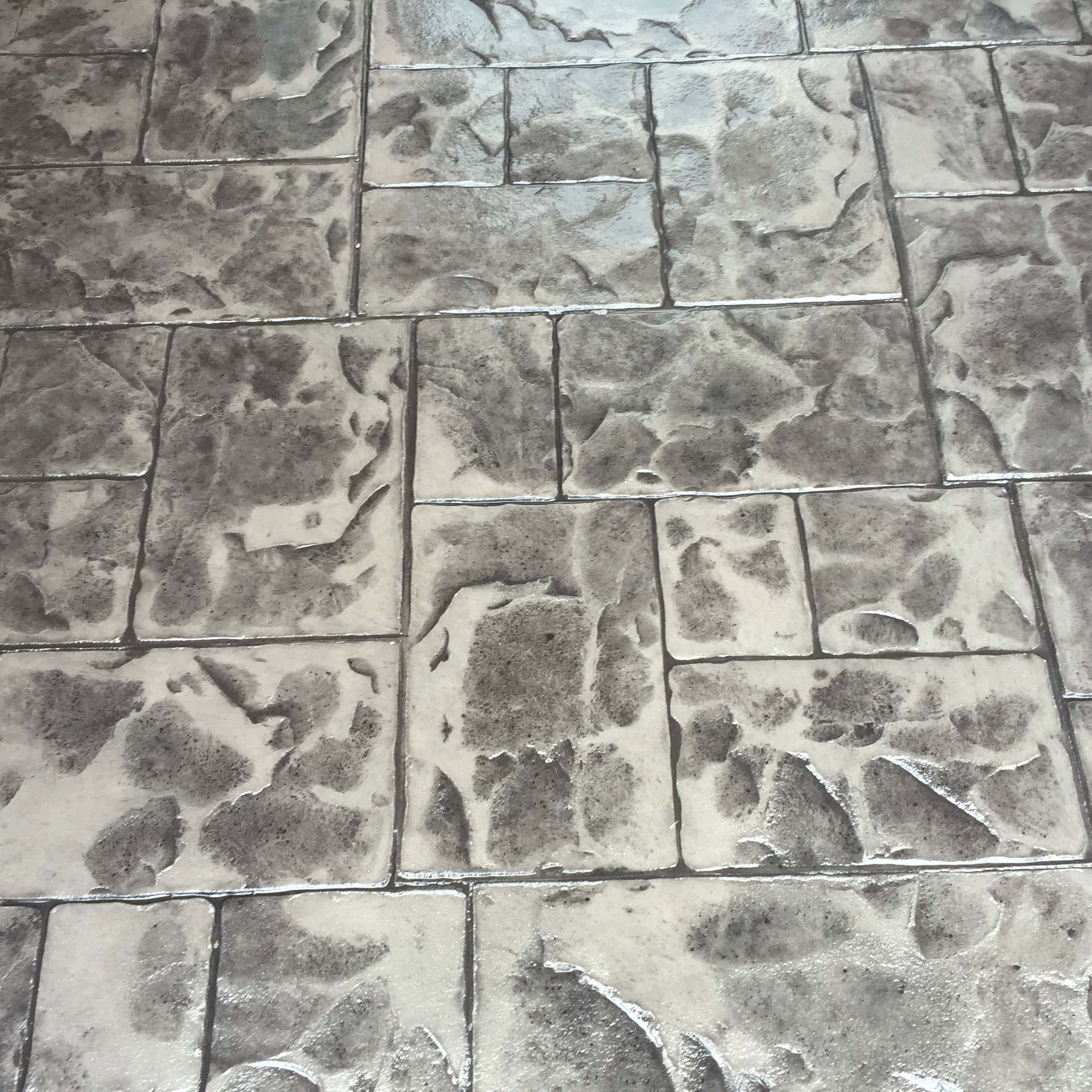 Close-up of stamped concrete pattern in McKinney, Texas