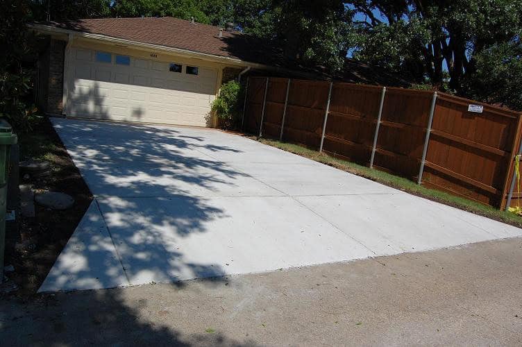 New concrete driveway in Collin County, Texas