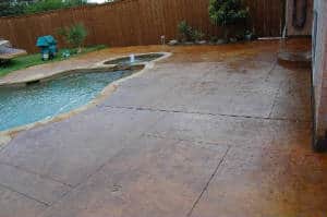 Stamped concrete pool deck in Collin County